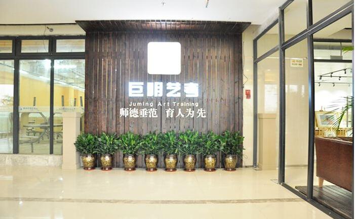 上海巨明藝考有限公司進門形象墻效果