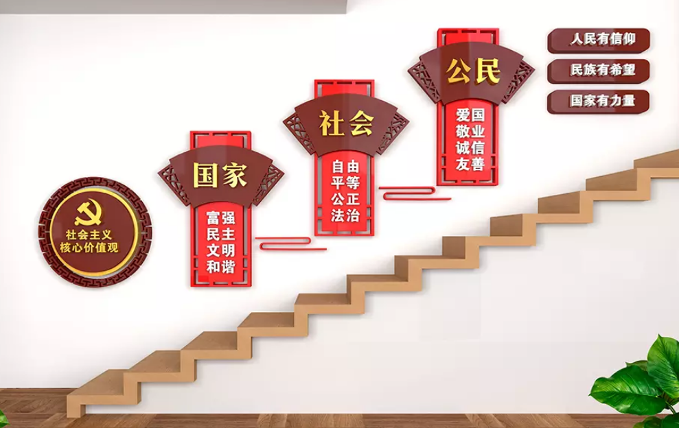 黨的光輝歷程黨的十九大樓梯文化墻