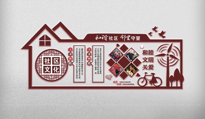 和諧社區文化墻設計圖