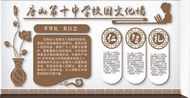 國學(xué)傳統(tǒng)文化墻仁義禮智信忠校園圍墻樓梯間墻
