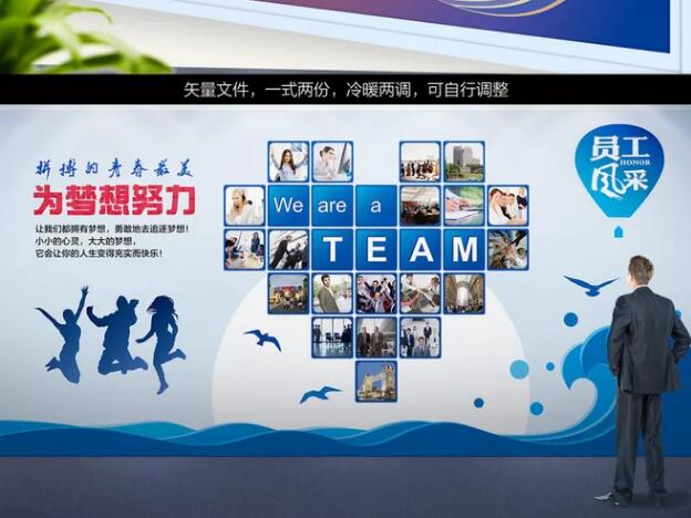 企業(yè)員工風(fēng)采主題的文化墻