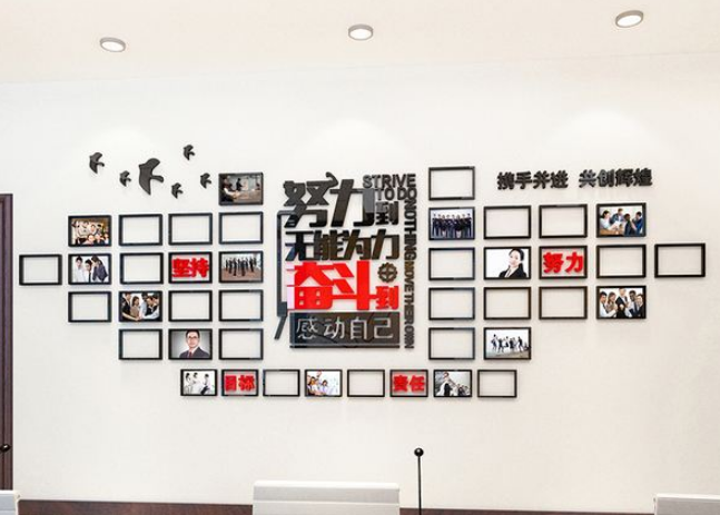銷售辦中小型辦公室走廊文化墻設計