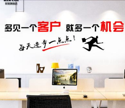 房產中介辦公室文化墻貼畫銷售公司勵志標語文化墻效果圖