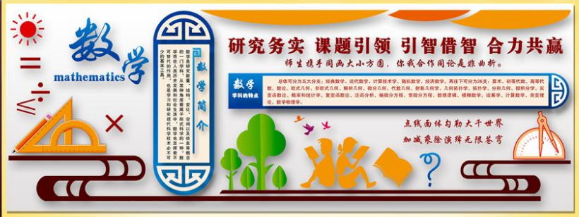 數學教研組文化墻圖片