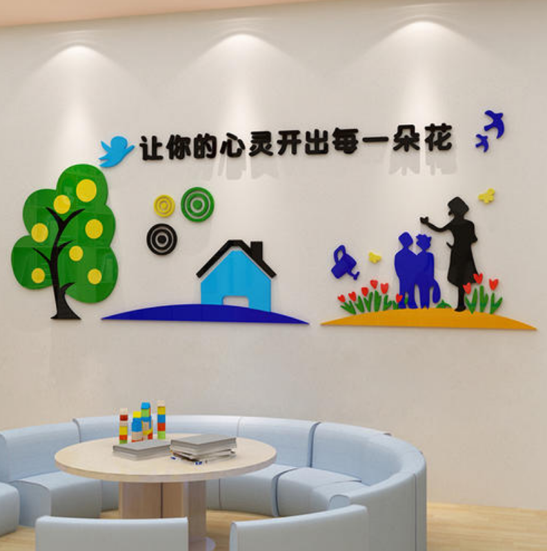 心理健康咨詢室墻面裝飾貼紙校園文化墻