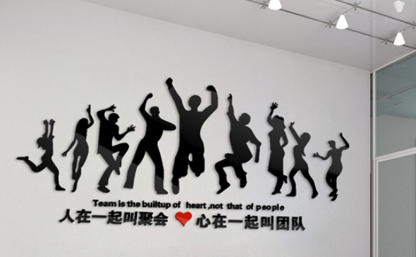 立體亞克力墻貼企業團隊勵志標語辦公室文化墻