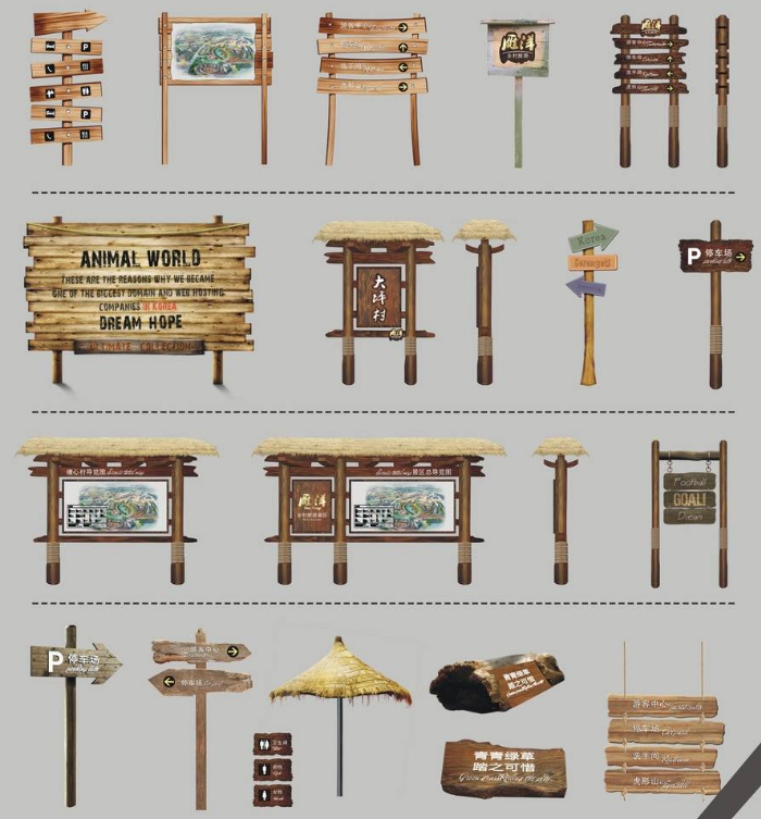 古鎮(zhèn)景區(qū)旅游導(dǎo)覽牌導(dǎo)視系統(tǒng)設(shè)計圖