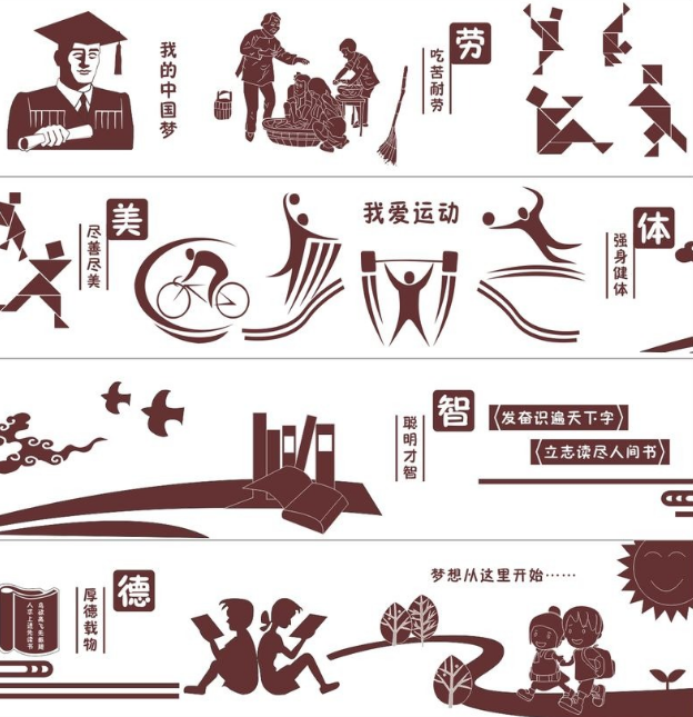 小學(xué)校園文化墻雕刻小學(xué)校文化欄浮雕圖片