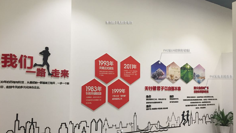pvc油漆uv印,亞克力板雕刻立體文化墻
