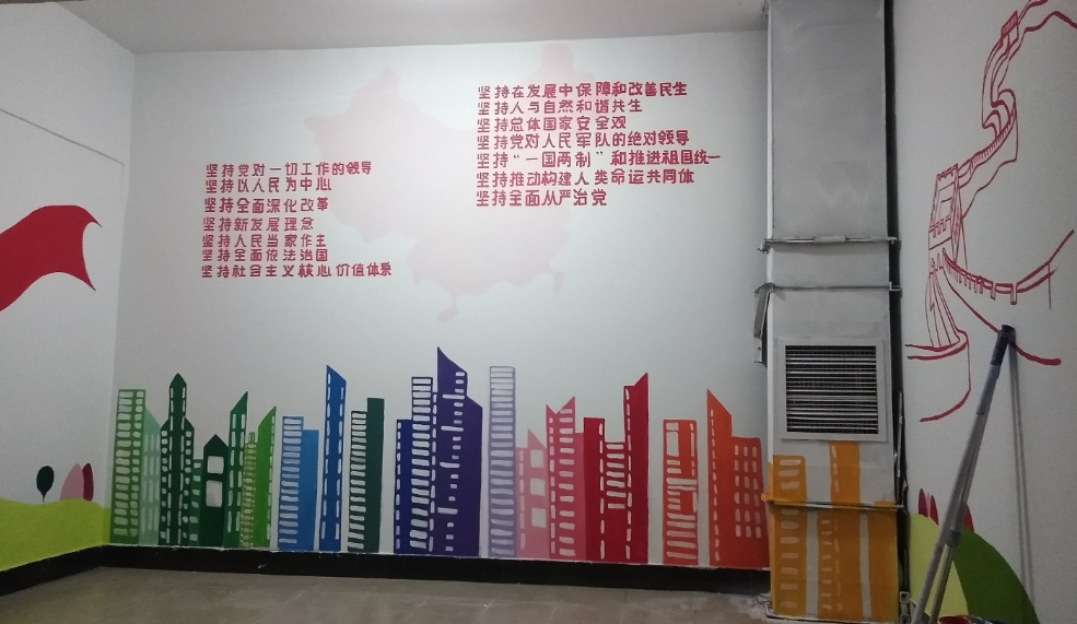 黨建文化墻彩繪圖片