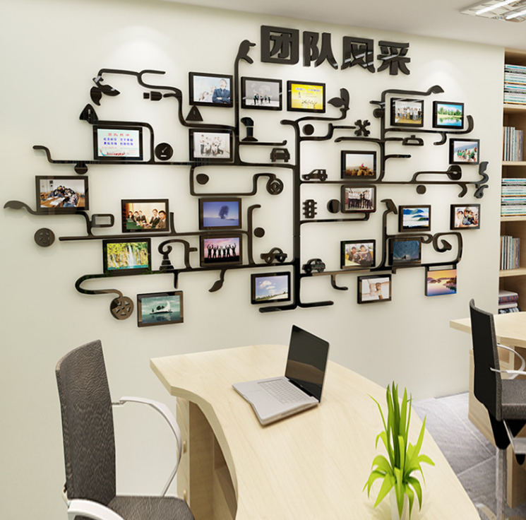 團(tuán)隊(duì)風(fēng)采公司文化墻企業(yè)照片墻相框創(chuàng)意辦公室裝飾勵志亞克力墻