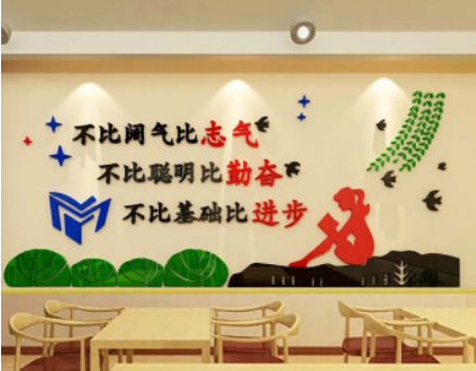 校園勵(lì)志標(biāo)語3d立體貼畫學(xué)校班級文化墻