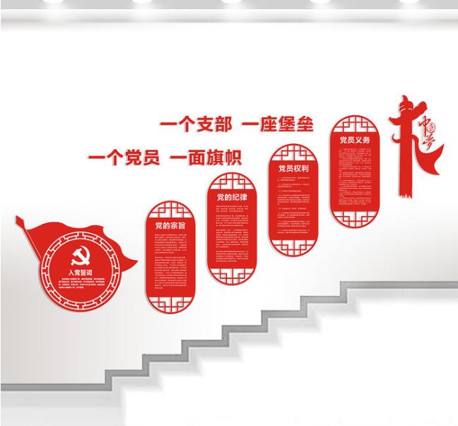 黨建社區樓梯文化墻設計