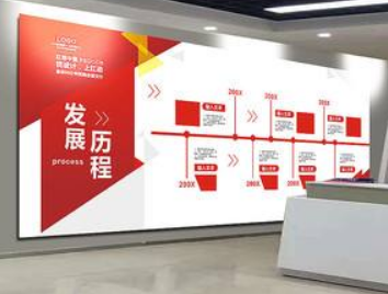 創意企業發展歷程立體文化墻圖片