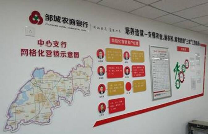 鄒城銀行網點服務文化墻設計制作圖片