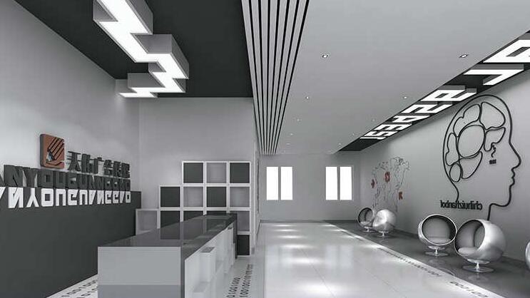 天佑廣告傳媒公司前臺文化墻設計效果圖
