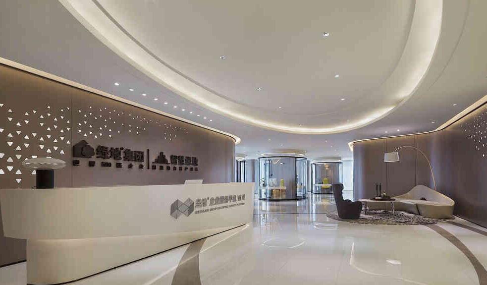 綠地集團公司企業前臺文化墻設計制作圖片