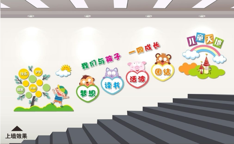 幼兒園樓梯文化墻圖片