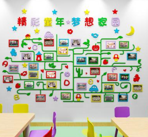 3d亞克力立體墻貼學校文化墻幼兒園教室繪畫室背景校園
