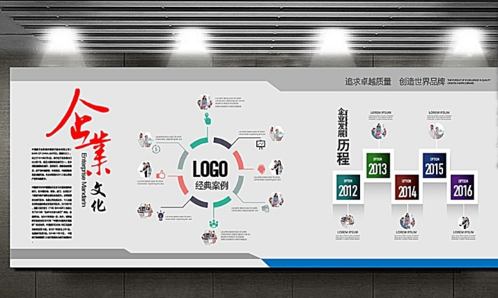 藍色科技企業(yè)文化墻大氣藍色大型形象墻