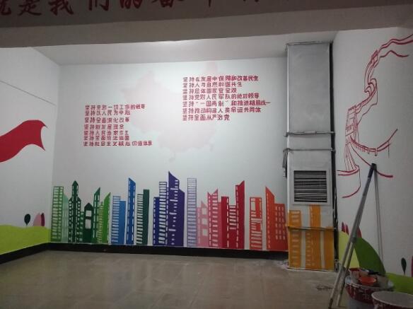 黨建文化墻彩繪制作效果圖