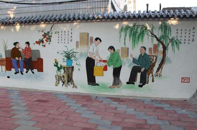 街道文化墻彩繪制作效果圖