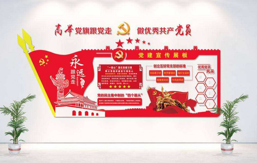 立體黨建文化墻uv公開欄展板設計圖
