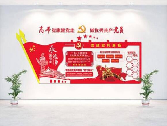 室內(nèi)黨建文化墻制作效果圖