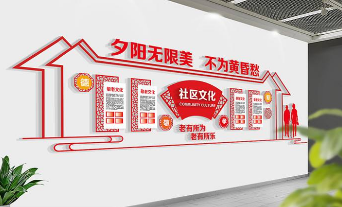 中式古典社區文化墻展板圖片