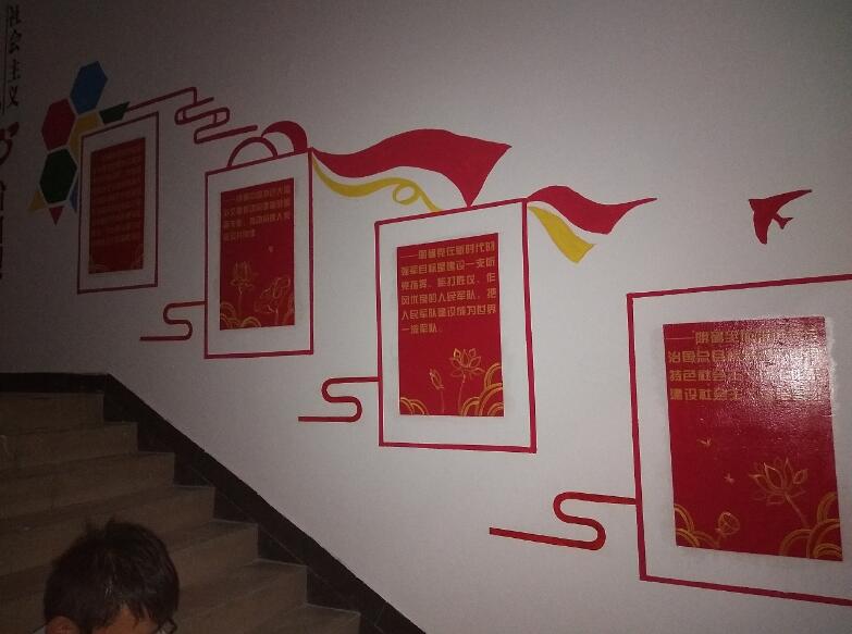 社區黨建文化墻彩繪效果圖