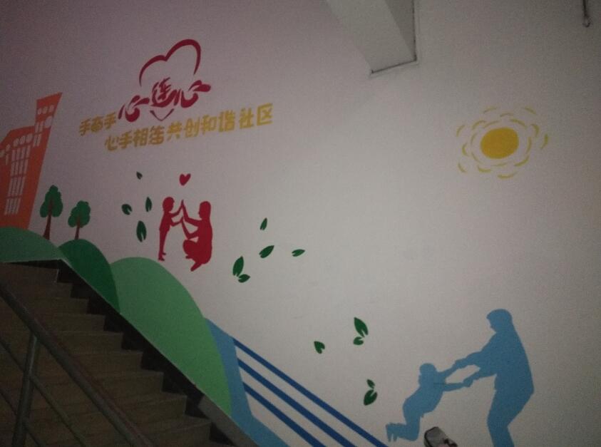 社區黨建文化墻彩繪效果圖