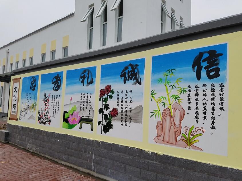 簡約街道文化墻彩繪制作效果圖