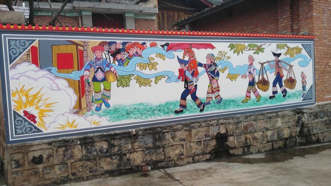 簡約街道文化墻彩繪制作效果圖