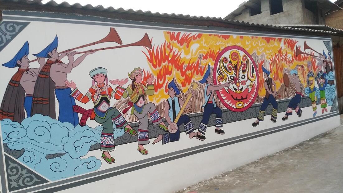 簡約街道文化墻彩繪制作效果圖