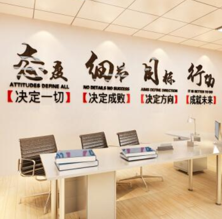 勵志墻貼公司文化墻職場標語3d立體墻