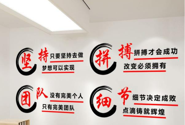 辦公室墻貼團(tuán)隊(duì)勵(lì)志文字標(biāo)語企業(yè)文化墻裝飾亞克力3d