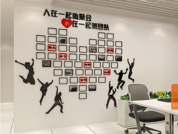  立體公司企業文化墻辦公室勵志照片墻