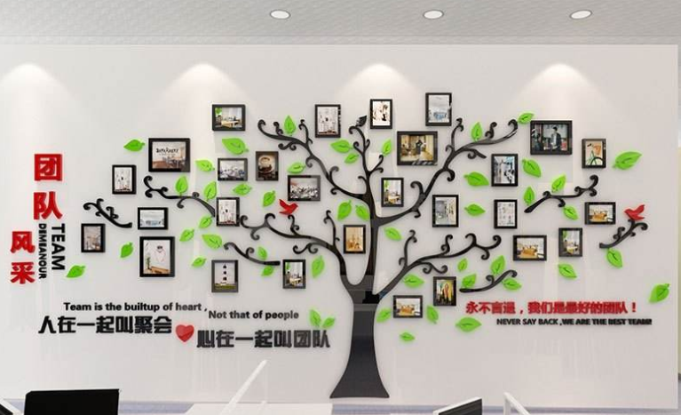 大氣立體矢量學校企業文化墻發展歷程形象墻