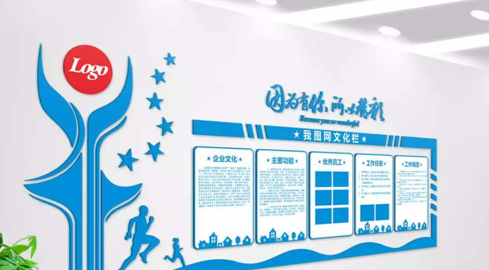 大型企業文化墻形象墻ai模版設計圖片