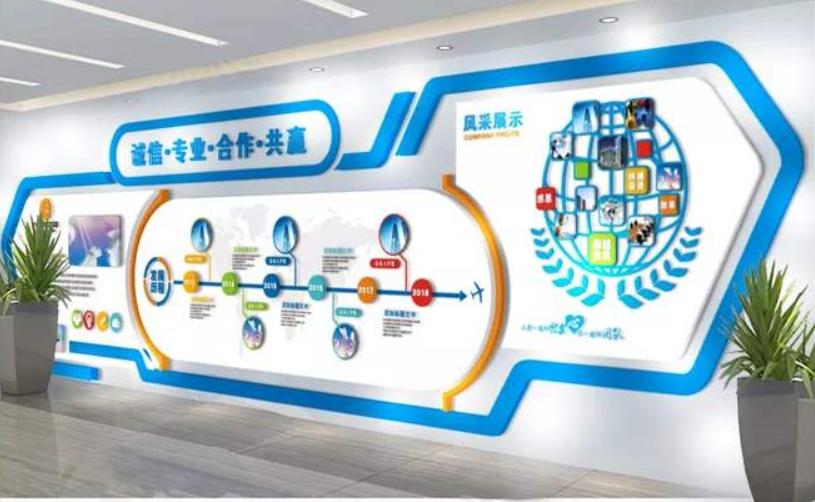 企業文化墻創意設計辦公室文化長廊效果圖