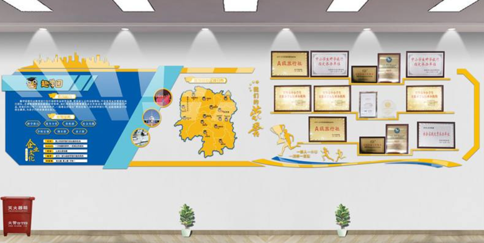 企業文化墻設計公司簡介創意辦公室文化長廊