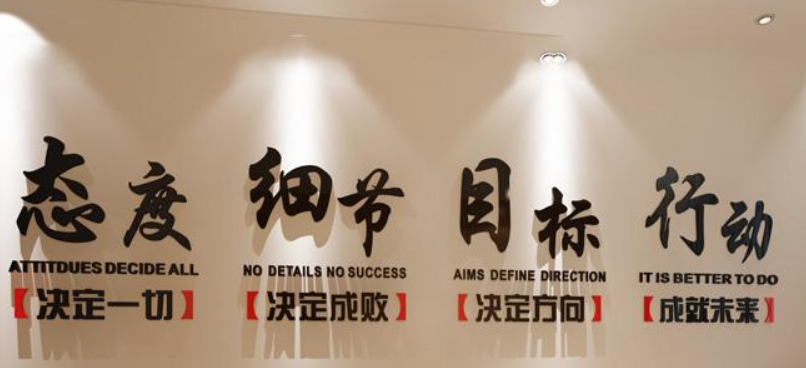 書法勵(lì)志標(biāo)語亞克力3d立體墻貼公司企業(yè)文化墻