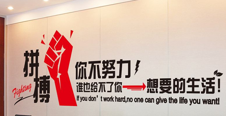 公司辦公室企業文化勵志標語墻貼 創意團隊激勵背景
