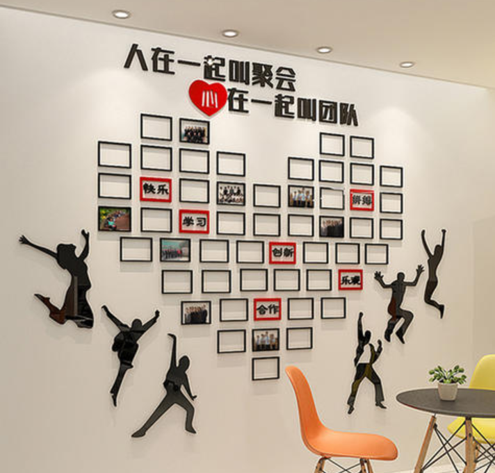 熱賣亞克力3d團隊勵志標語公司辦公室企業(yè)文化墻