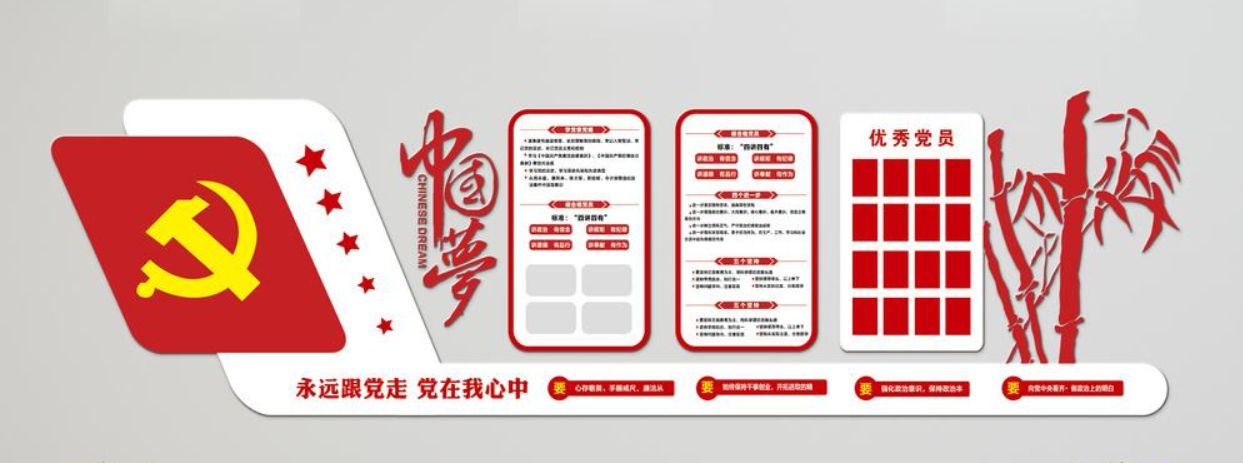 黨建黨員職責制度立體文化墻