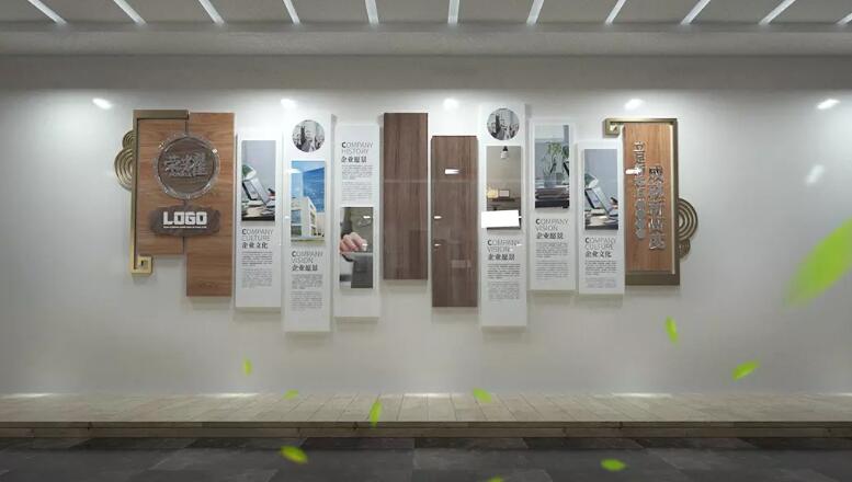 中式木質(zhì)企業(yè)文化墻制作效果圖