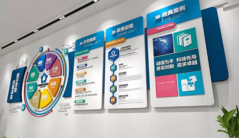 簡潔實用型企業(yè)文化墻制作效果圖