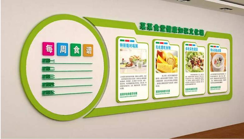學校食堂文化墻制作效果圖