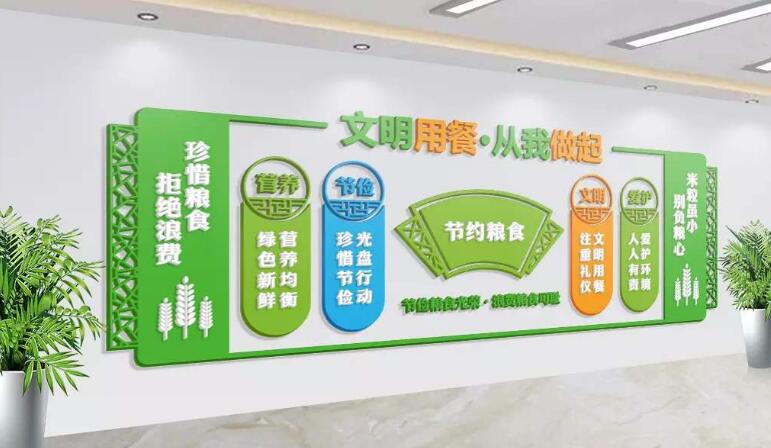 學校食堂文化墻制作效果圖