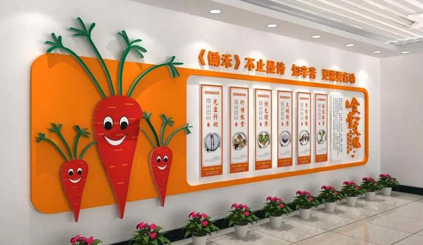 學校食堂文化墻制作效果圖